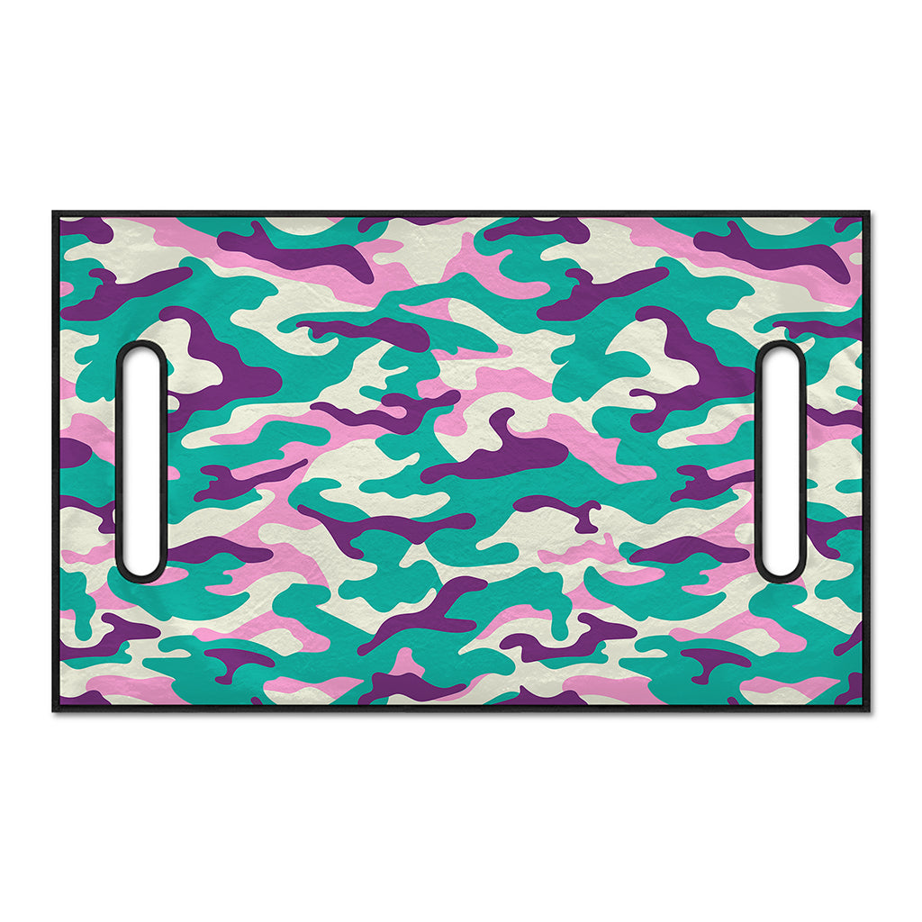 Pastel Teal And Purple Camouflage Print Golf Cart Seat Cover