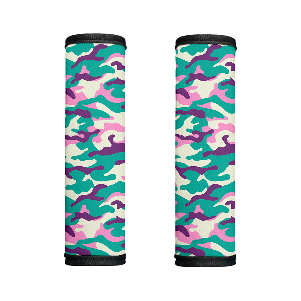 Pastel Teal And Purple Camouflage Print Handle Covers