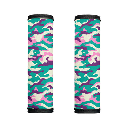 Pastel Teal And Purple Camouflage Print Handle Covers