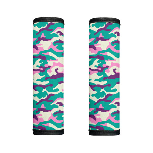 Pastel Teal And Purple Camouflage Print Handle Covers