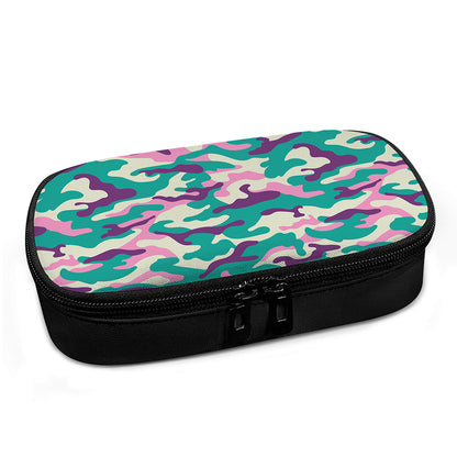 Pastel Teal And Purple Camouflage Print Insulin Cooler Travel Case