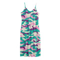 Pastel Teal And Purple Camouflage Print Jersey Midi Cami Dress