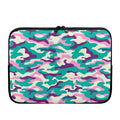Pastel Teal And Purple Camouflage Print Laptop Sleeve