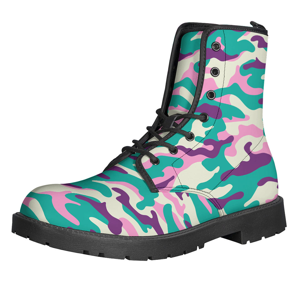 Pastel Teal And Purple Camouflage Print Backpack