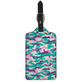 Pastel Teal And Purple Camouflage Print Luggage Tag