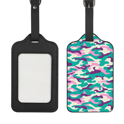 Pastel Teal And Purple Camouflage Print Luggage Tag