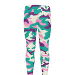 Pastel Teal And Purple Camouflage Print Men's leggings