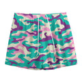 Pastel Teal And Purple Camouflage Print Mesh Shorts