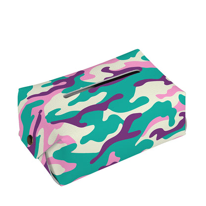 Pastel Teal And Purple Camouflage Print Rectangle Tissue Box Cover