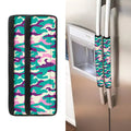 Pastel Teal And Purple Camouflage Print Refrigerator Handle Covers