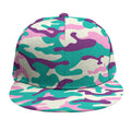 Pastel Teal And Purple Camouflage Print Snapback Cap
