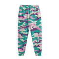 Pastel Teal And Purple Camouflage Print Sweatpants