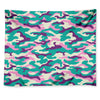 Pastel Teal And Purple Camouflage Print Tapestry