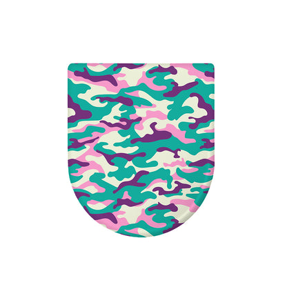 Pastel Teal And Purple Camouflage Print Toilet Lid Cover