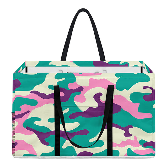 Pastel Teal And Purple Camouflage Print Utility Tote Bag