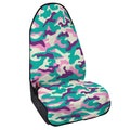 Pastel Teal And Purple Camouflage Print Waterproof Car Seat Cover