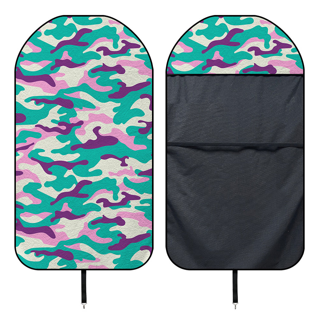 Pastel Teal And Purple Camouflage Print Waterproof Car Seat Cover