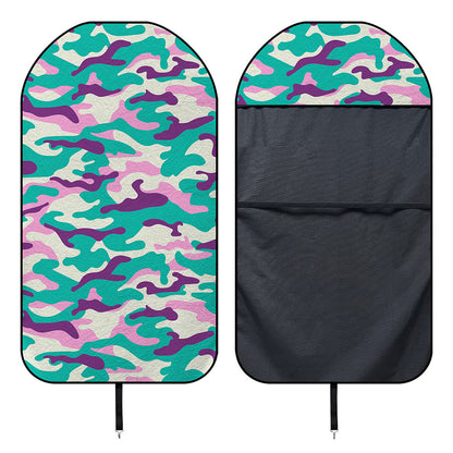 Pastel Teal And Purple Camouflage Print Waterproof Car Seat Cover