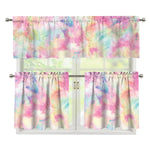 Pastel Tie Dye Print 3 Piece Kitchen Curtains