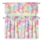 Pastel Tie Dye Print 3 Piece Kitchen Curtains