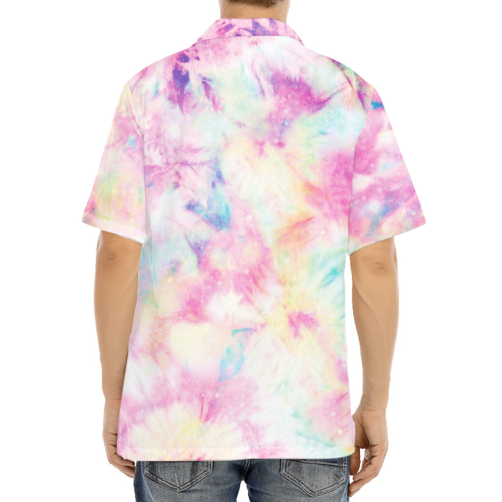 Pastel Tie Dye Print Aloha Shirt