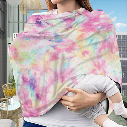 Pastel Tie Dye Print Baby Seat Cover