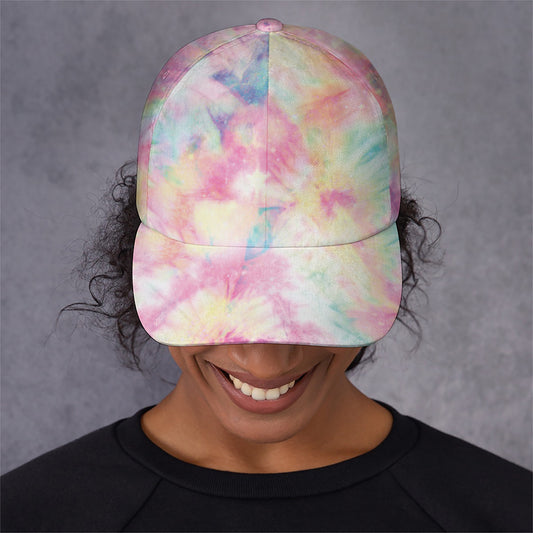 Pastel Tie Dye Print Baseball Cap