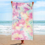 Pastel Tie Dye Print Beach Towel