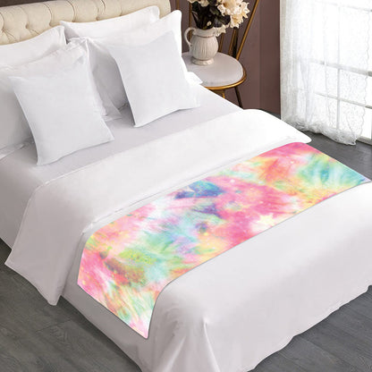 Pastel Tie Dye Print Bed Runner