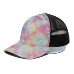 Pastel Tie Dye Print Black Mesh Trucker Cap
