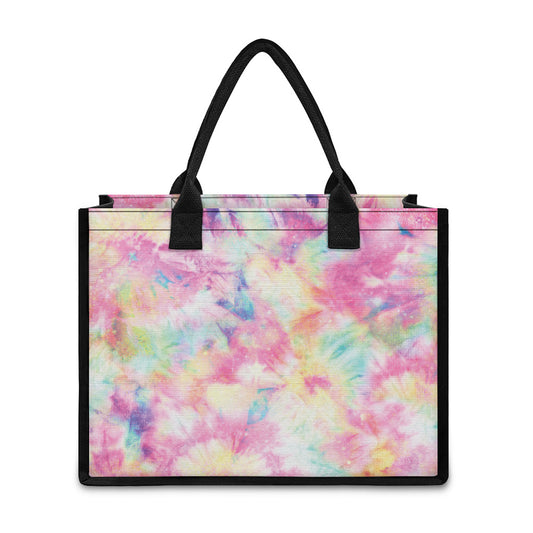 Pastel Tie Dye Print Canvas Tote Bag