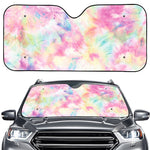 Pastel Tie Dye Print Car Windshield Sun Shade
