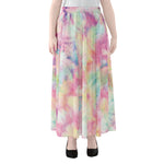 Pastel Tie Dye Print Chiffon Maxi Skirt