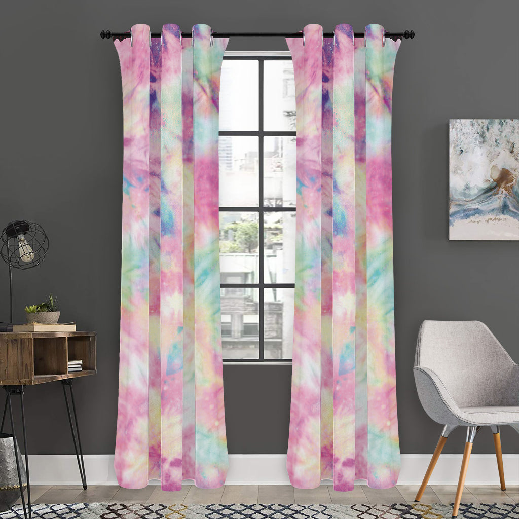Pastel Tie Dye Print Curtain