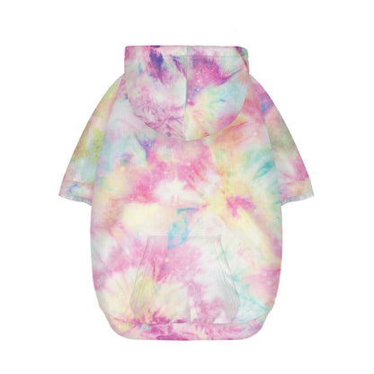 Pastel Tie Dye Print Dog Zip Up Hoodie
