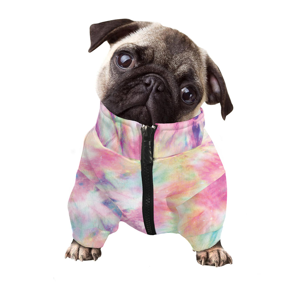 Pastel Tie Dye Print Dog Zip Up Jacket