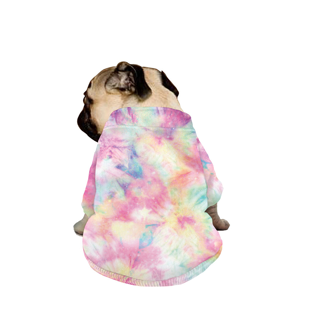 Pastel Tie Dye Print Dog Zip Up Jacket