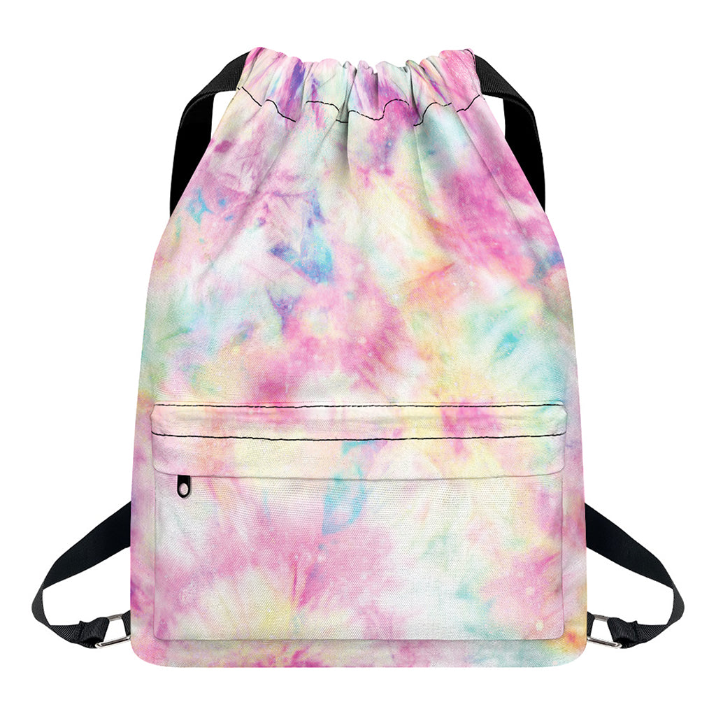 Pastel Tie Dye Print Drawstring Backpack