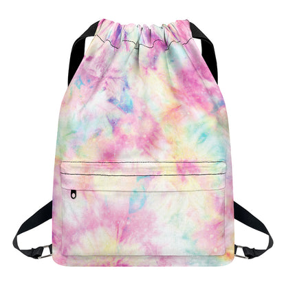 Pastel Tie Dye Print Drawstring Backpack