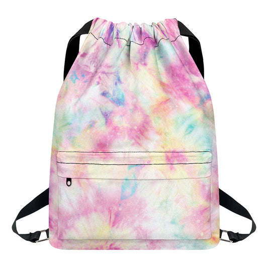 Pastel Tie Dye Print Drawstring Backpack