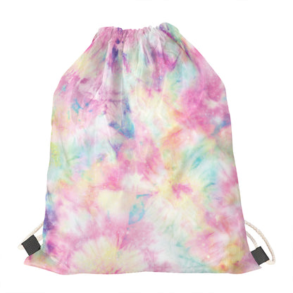 Pastel Tie Dye Print Drawstring Bag
