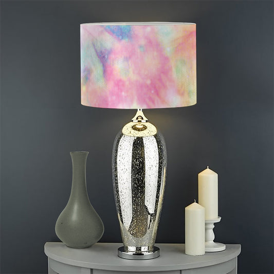 Pastel Tie Dye Print Drum Lamp Shade