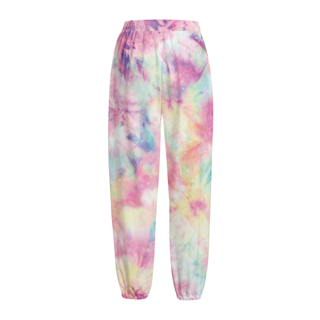 Pastel Tie Dye Print Fleece Lined Knit Pants