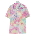 Pastel Tie Dye Print Hawaiian Shirt