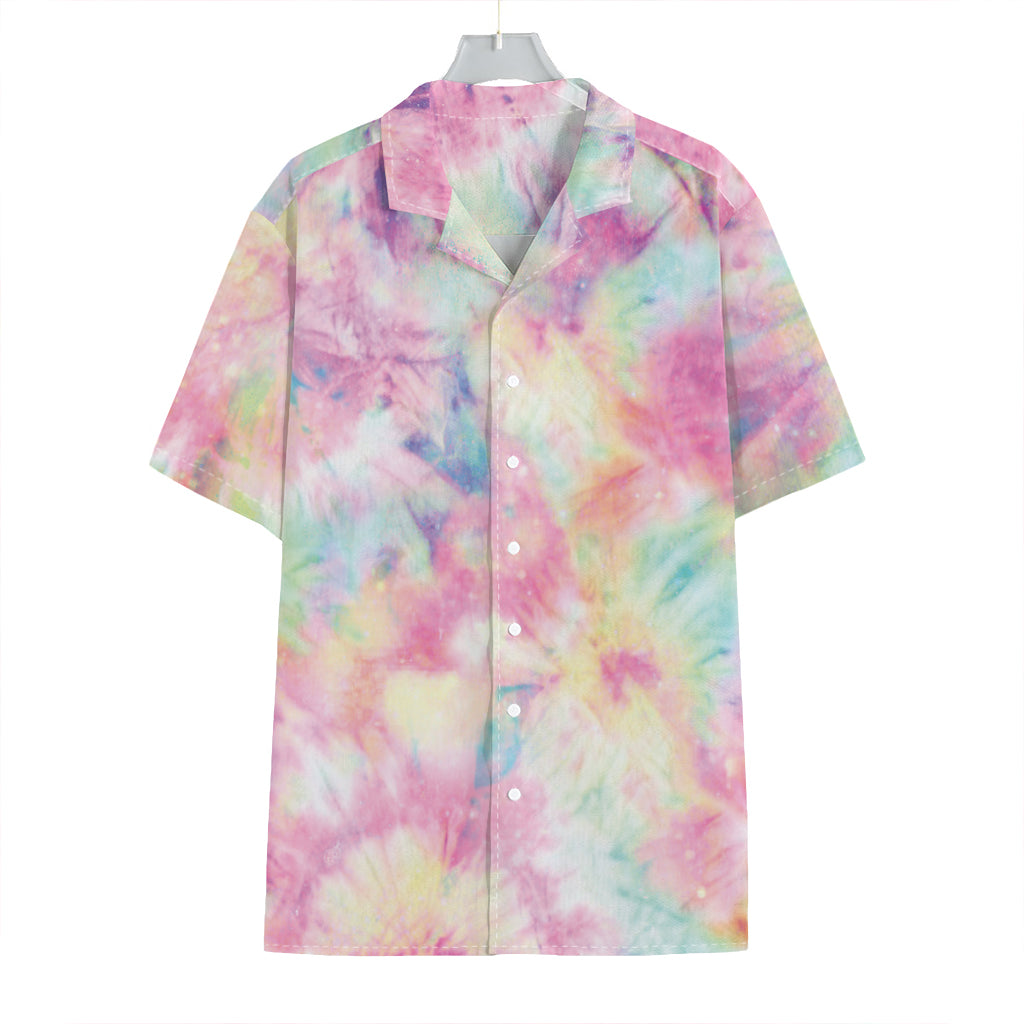 Pastel Tie Dye Print Hawaiian Shirt
