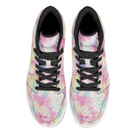 Pastel Tie Dye Print High Top Leather Sneakers