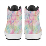 Pastel Tie Dye Print High Top Leather Sneakers