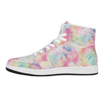 Pastel Tie Dye Print High Top Leather Sneakers