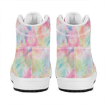 Pastel Tie Dye Print High Top Leather Sneakers