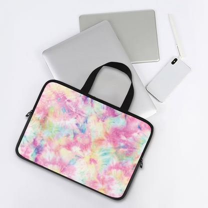 Pastel Tie Dye Print Laptop Sleeve With Handle
